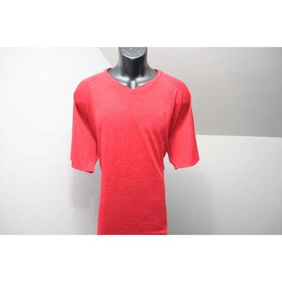 Under Armour Gym Shirt The Tech Tee Marled Red Athletic Mens Size 3XL - Picture 3 of 7